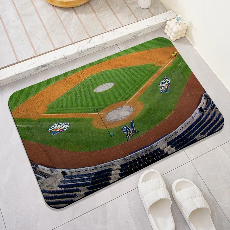 Baseball Theme Bath Mat