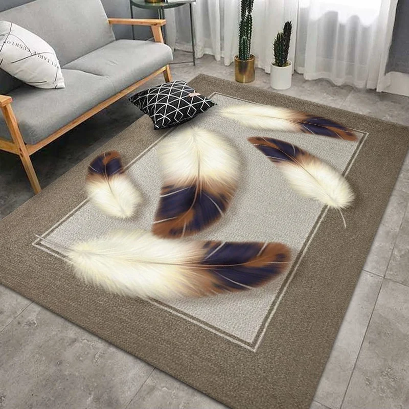 Artistic Feather Pattern Carpet
