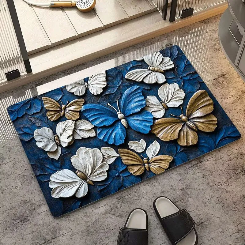 Artistic Butterfly Design Floor Mat