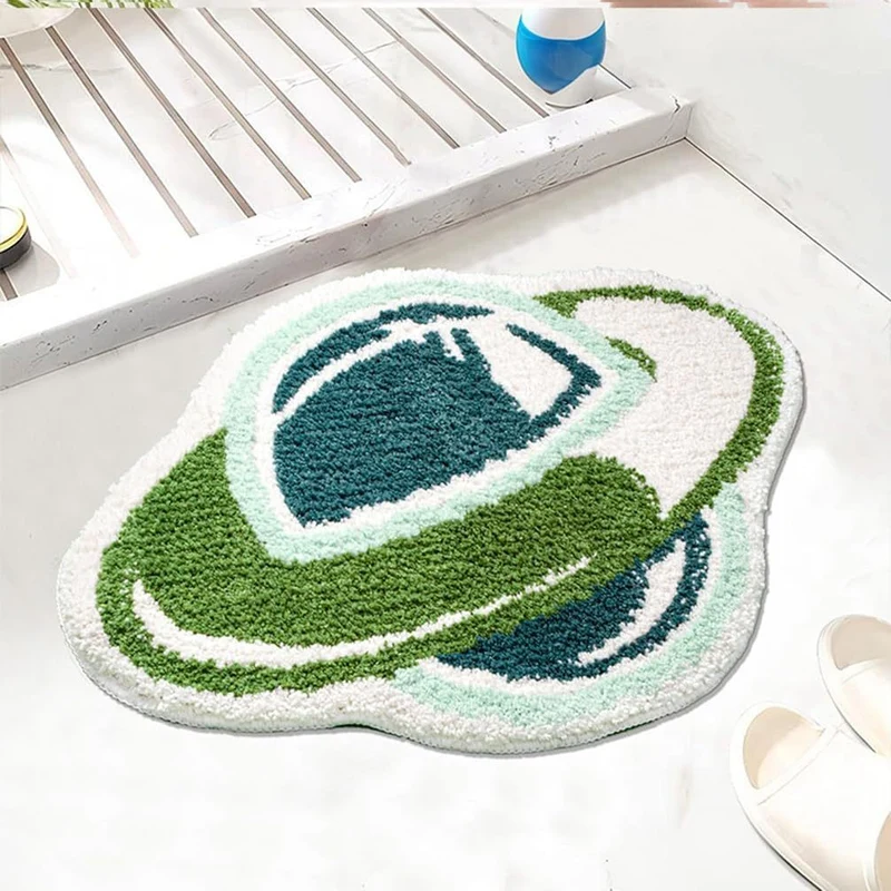 Abstract Space-Theme Bath Mat