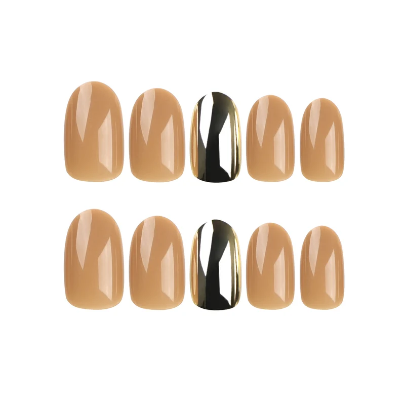 Luxurious artificial nails with metallic shiny accent Stornfield