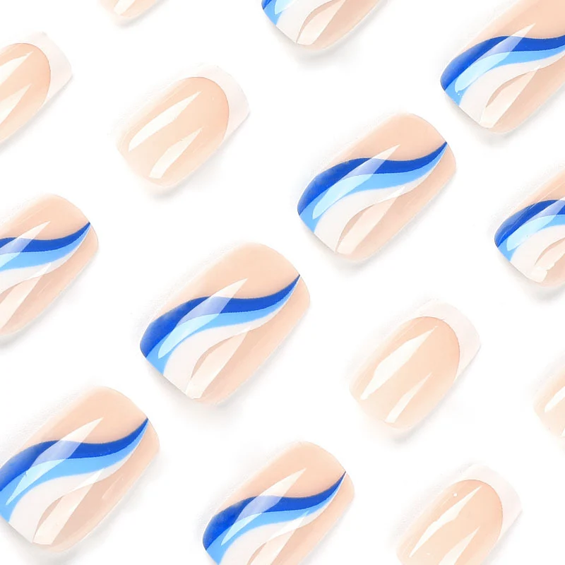 Artful and elegant nail extensions with wave design Stornfield