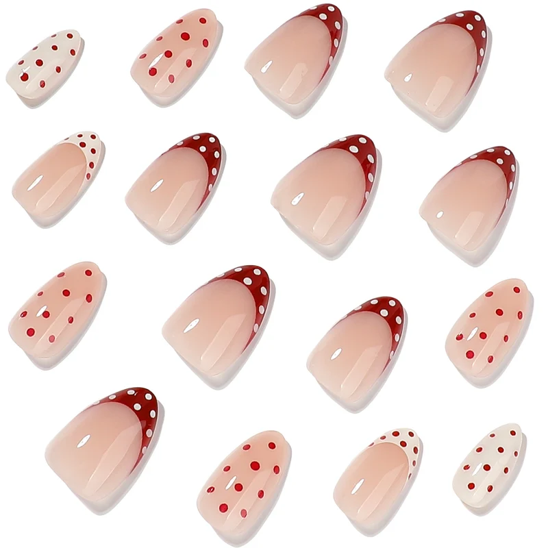 Artful stiletto nails with cute dots and accentuated color gradients Stornfield