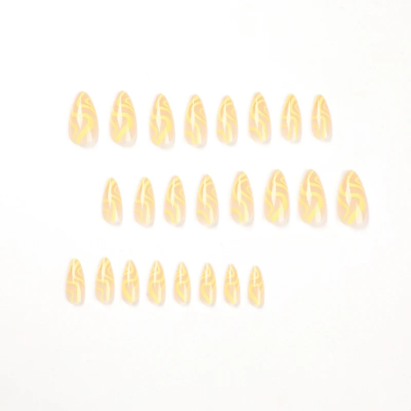 Artful Stiletto Nails with Modern Wave Design Stornfield