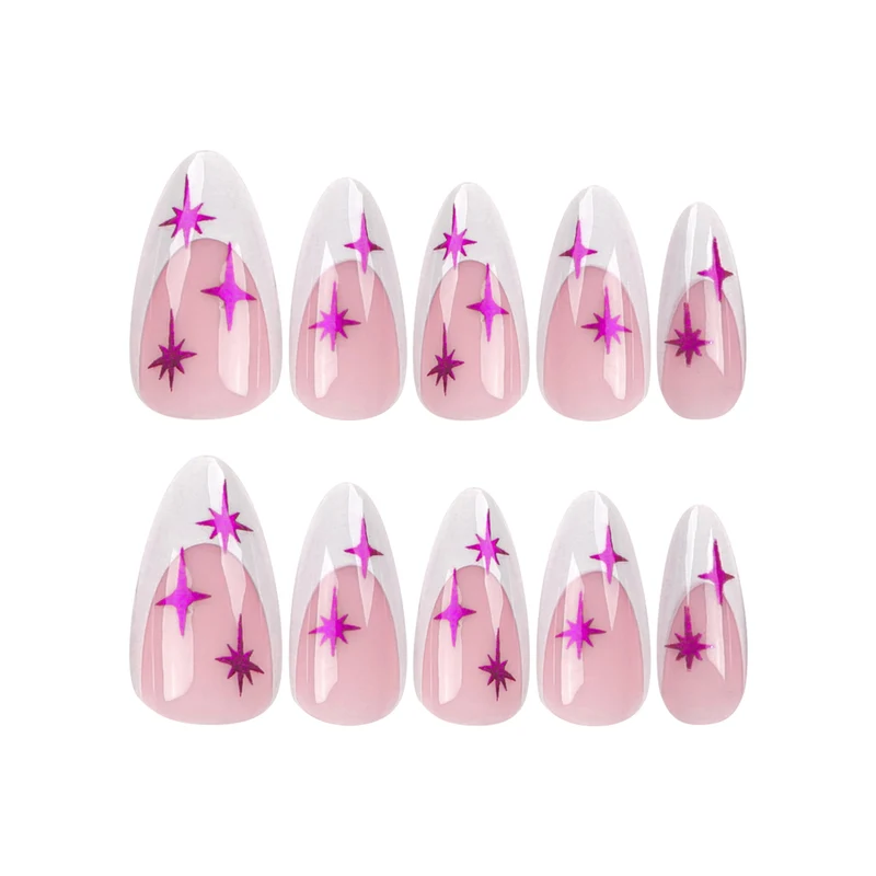 Artful stiletto nails with modern design and glitter details Stornfield