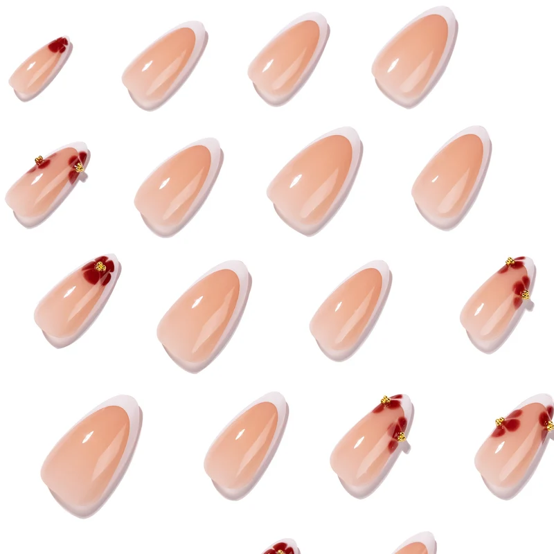 Artistic stiletto nails with luxurious floral design Stornfield