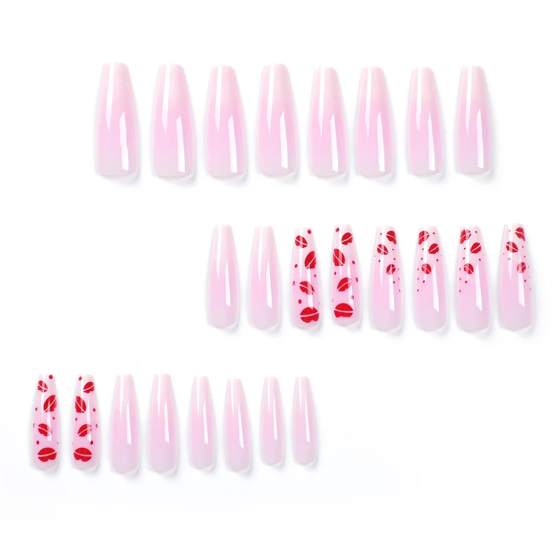 Artistic stiletto nails with lip motifs Stornfield