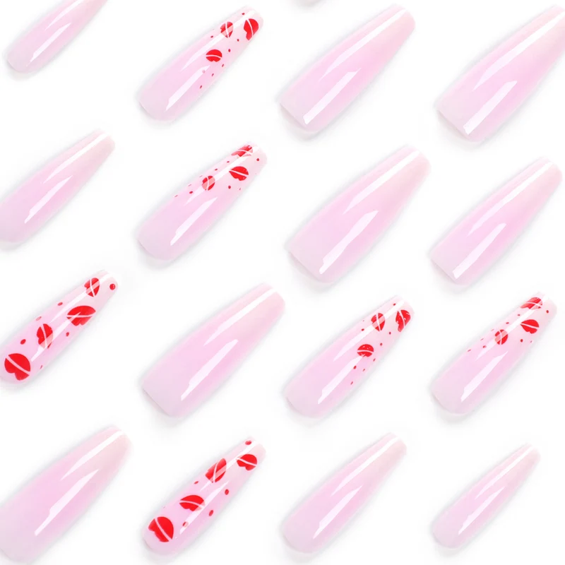 Artistic stiletto nails with lip motifs Stornfield