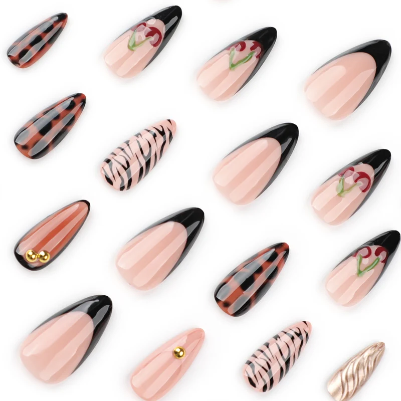 Artful stiletto nails with creative patterns Stornfield