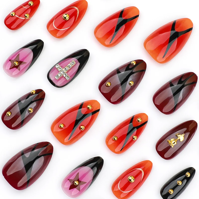 Artistic stiletto nails with creative designs Stornfield