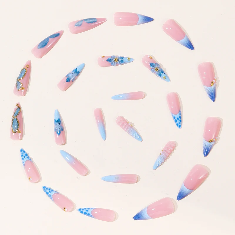 Ozean-inspirierter artikulierter Nagelset Karnz