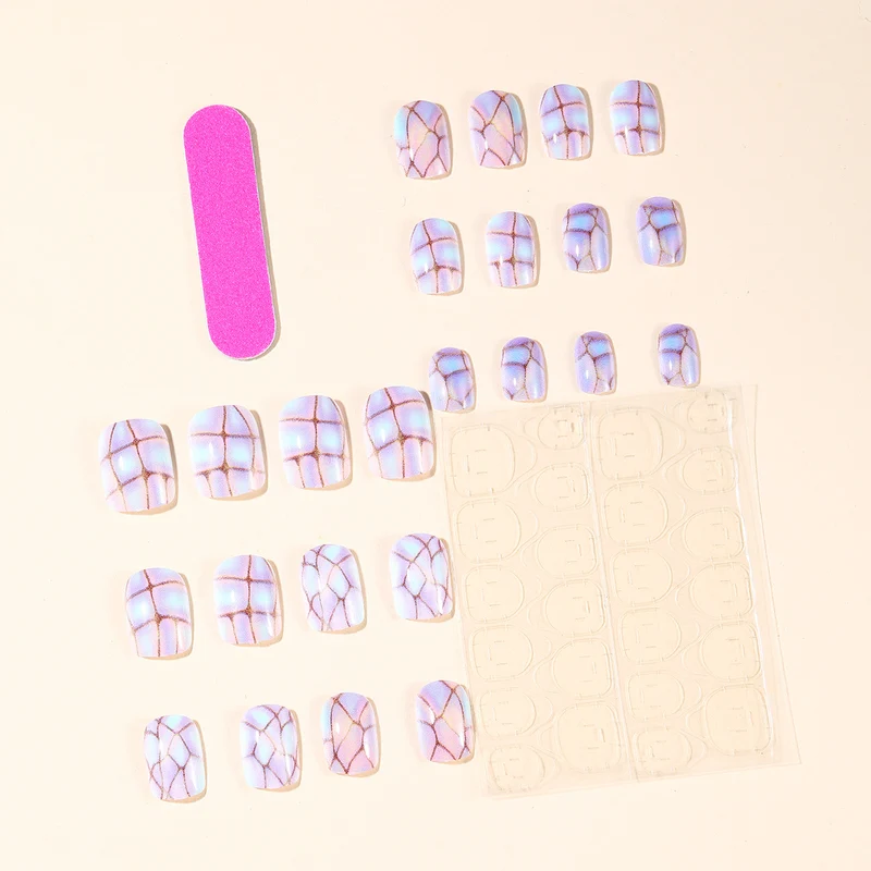 Iridescent Geometric Nail Art Extensions Karnz