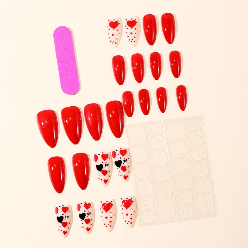 Herz-Themen Stiletto Nagelkunst Erweiterungen Karnz