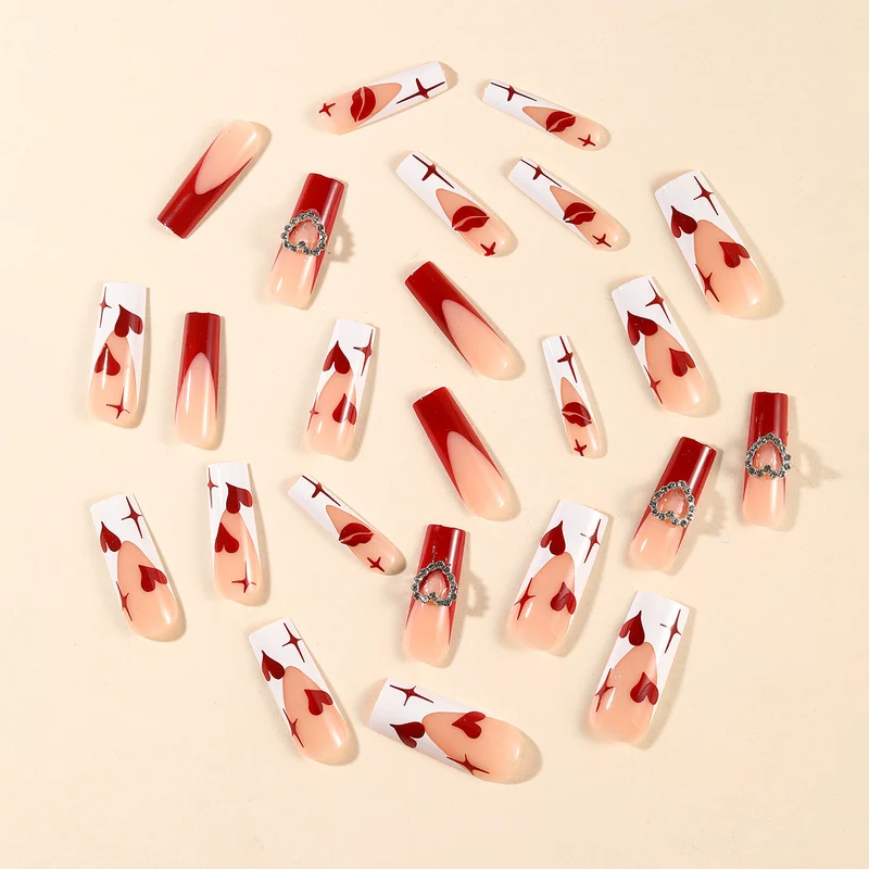 Herz-Design Acryl Nagelkunst Extensions Karnz