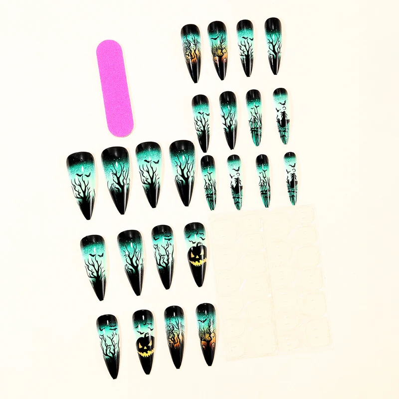 Halloween-inspirierte 3D Stiletto-Nagelverlängerungen Karnz