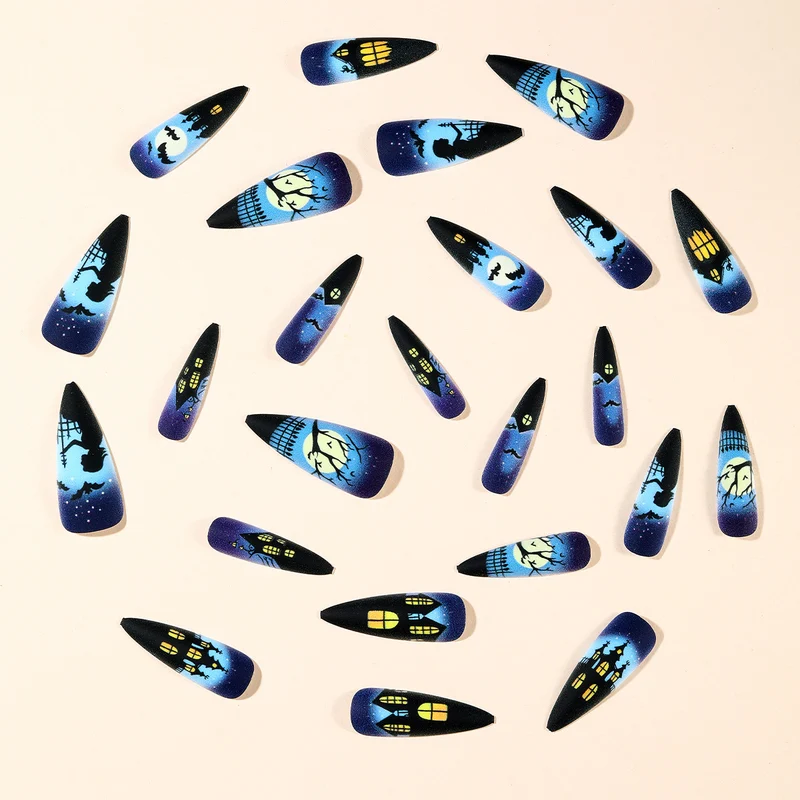 Gothic-inspirierten Halloween-Themen Stiletto Nagelkunst Karnz