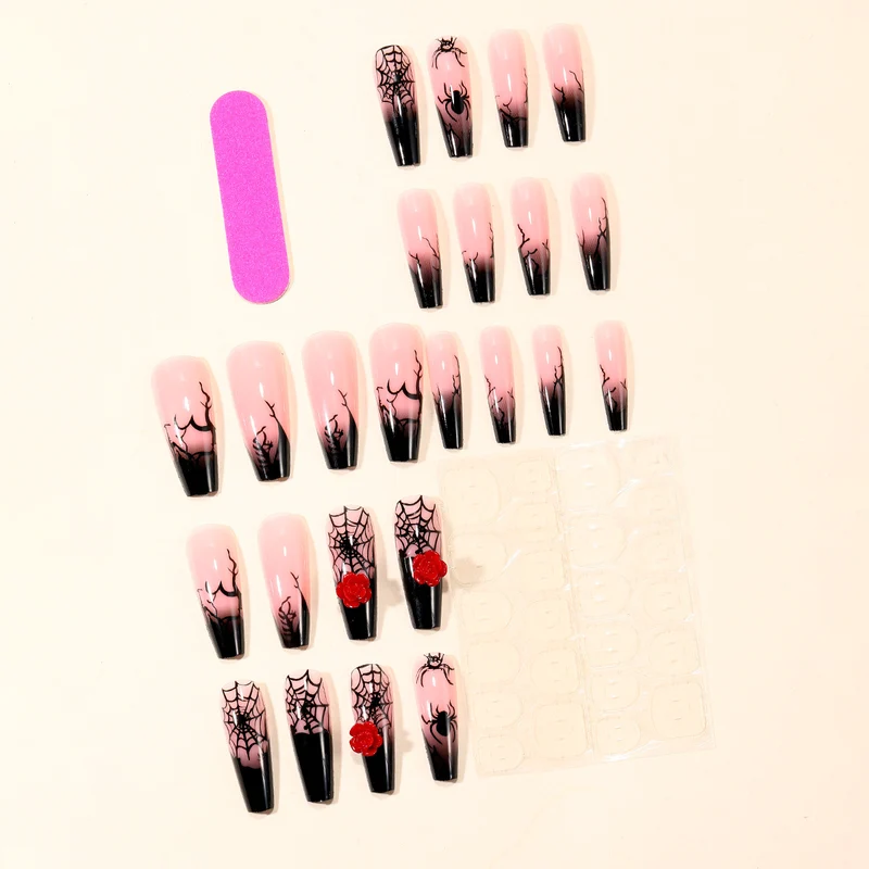 Gothic-inspirierte 3D Halloween-Nagelkunst-Erweiterungen Karnz