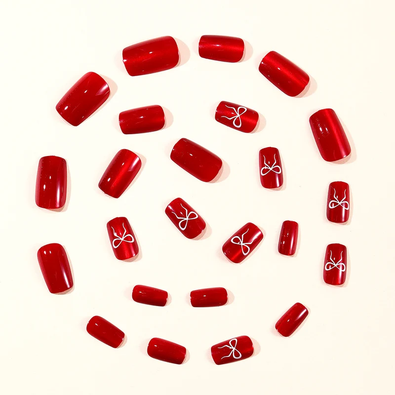 Glänzendes Schleifenakzent-Nagelkunstset Karnz