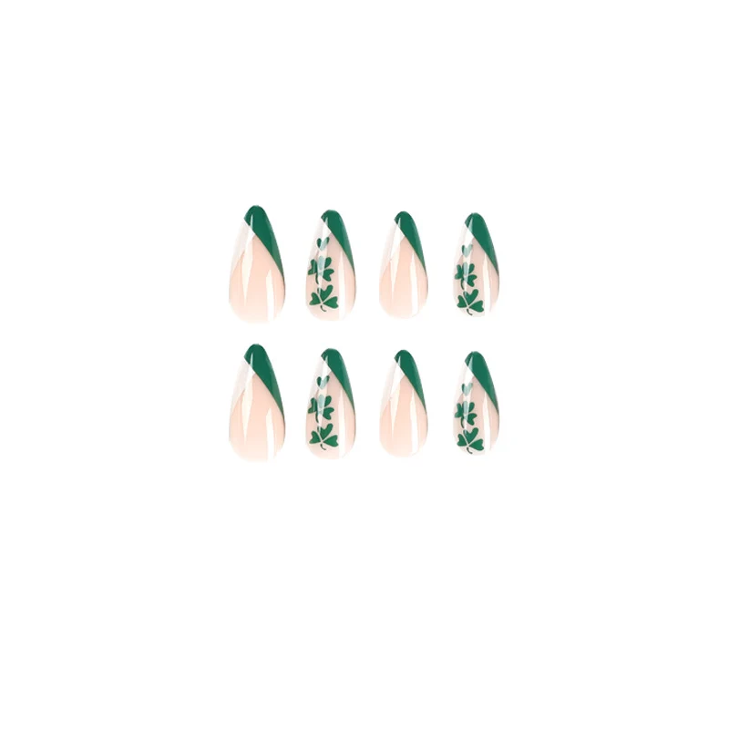 Artistic stiletto nails with cloverleaf design Stornfield