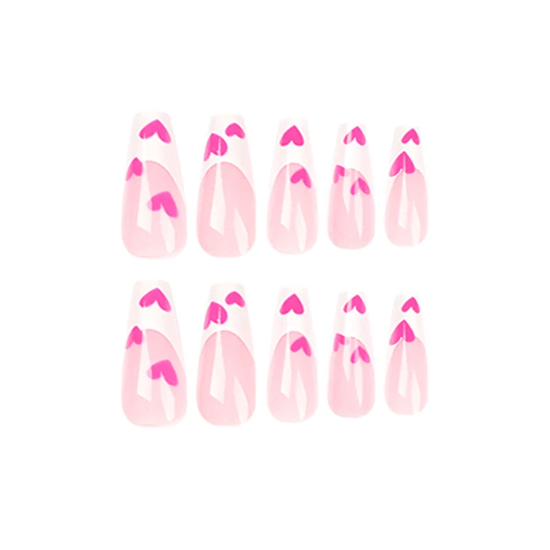 Artful Stiletto Nails with Hearts Design Stornfield
