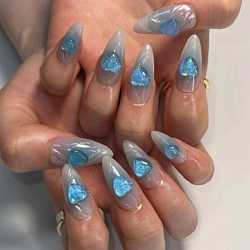 Artful Stiletto Nails with Heart Design Stornfield