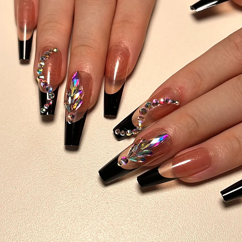 Artistic stiletto nails with glitter embellishments Stornfield