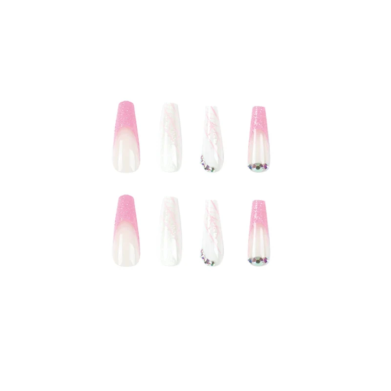 Artistic stiletto nails with glitter and snowflake design Stornfield