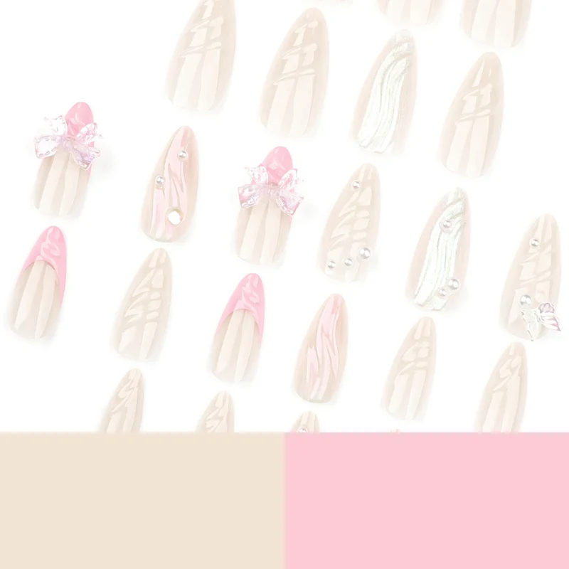 Artful stiletto nails with glitter and butterfly design Stornfield