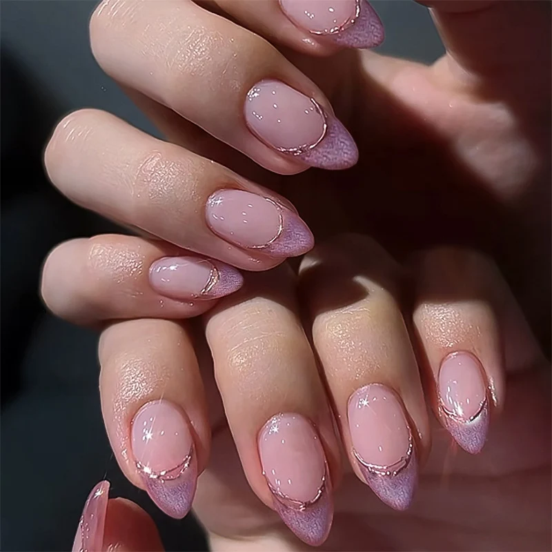 Artful Stiletto Nails with Glitter and Ombre Design Stornfield