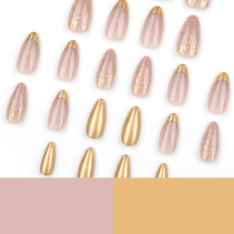 Artistic Stiletto Nails with Glitter and Gold Accents Stornfield
