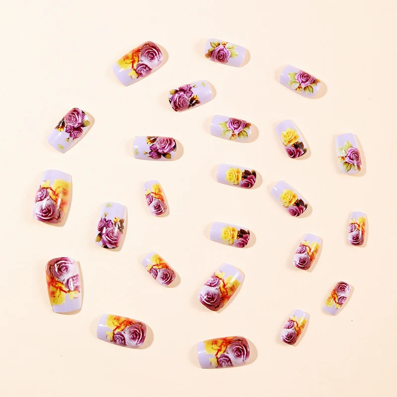 Floral Künstlerische Nagel Wraps Karnz