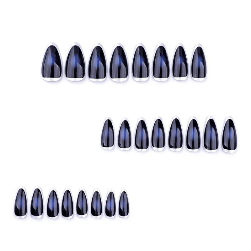 Artful stiletto nails with glamorous metallic finish Stornfield