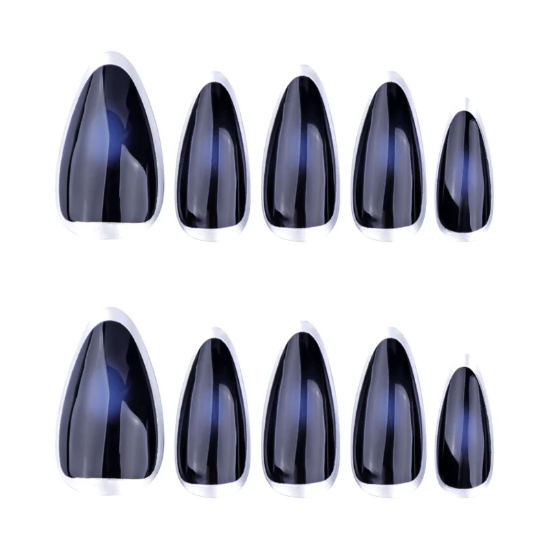Artful stiletto nails with glamorous metallic finish Stornfield