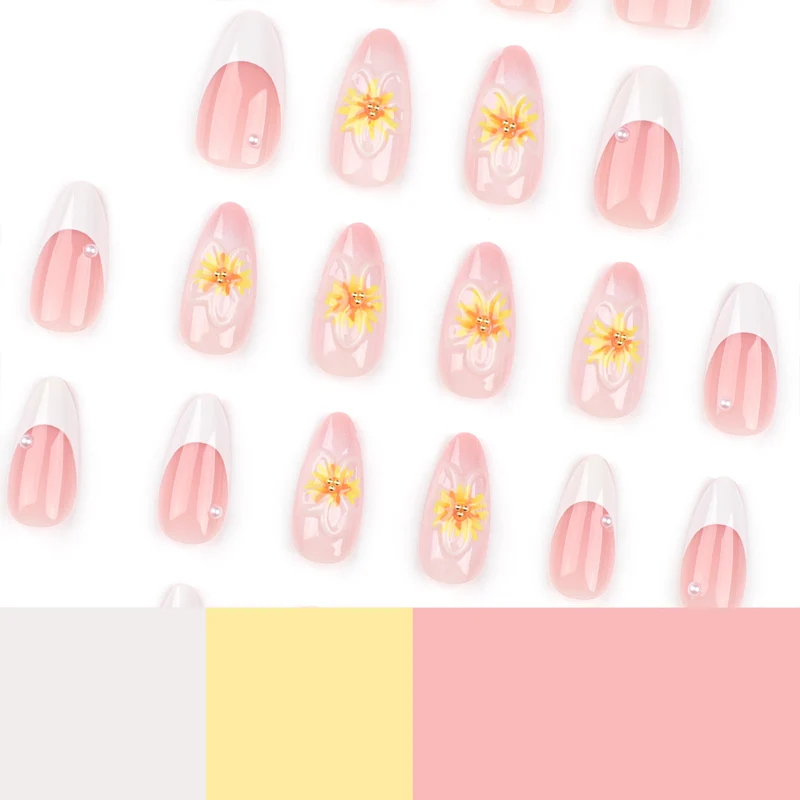 Artistic Stiletto Nails with Floral Accents Stornfield