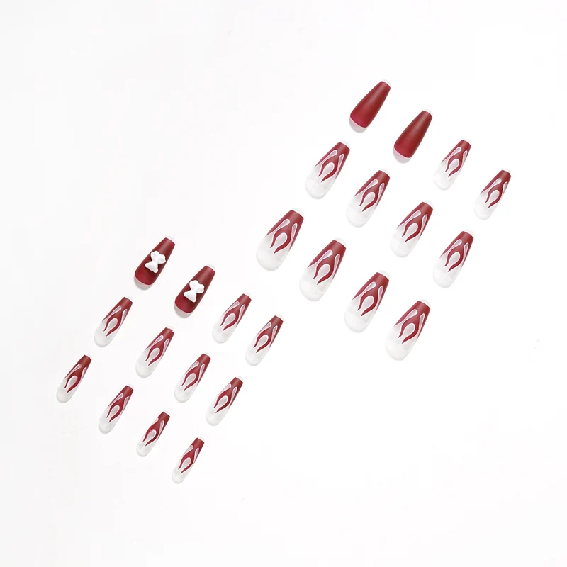 Artful stiletto nails with fiery flame design Stornfield