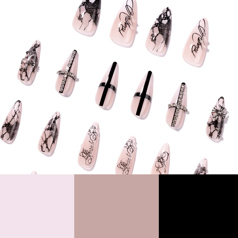 Artful stiletto nails with elegant embellishments Stornfield