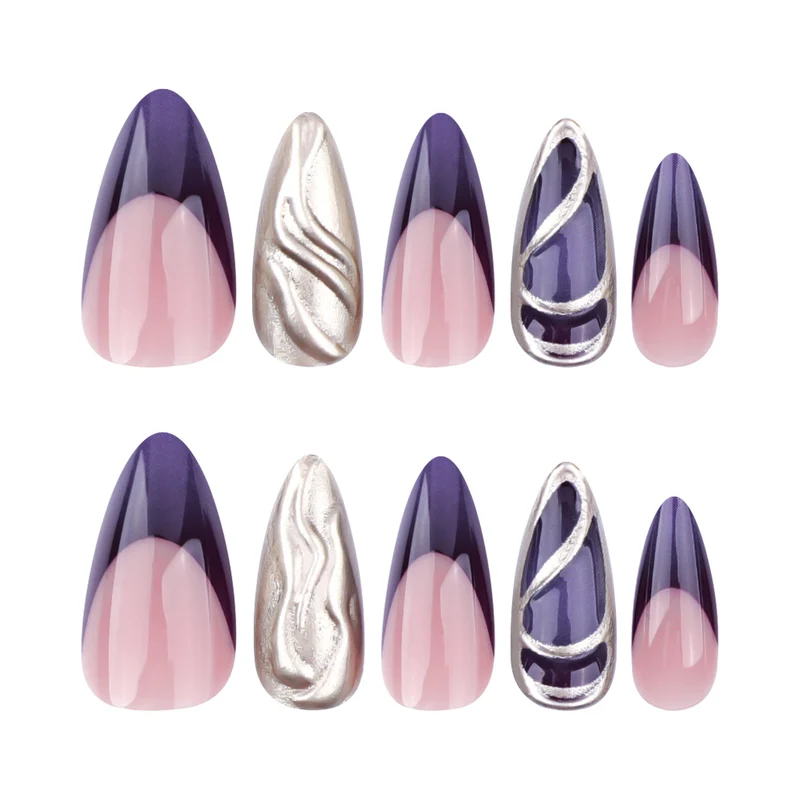 Artful stiletto nails with elegant gold and ombre design Stornfield