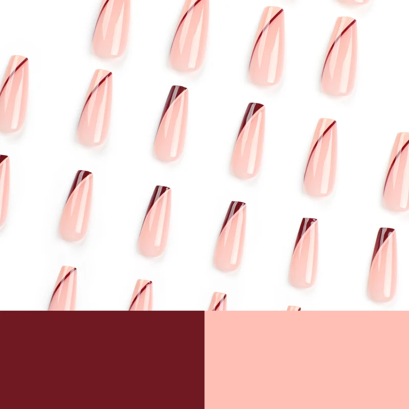 Artful stiletto nails with elegant gradient and geometric accents Stornfield