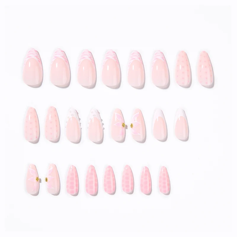 Artistic stiletto nails with elegant 3D decorations Stornfield