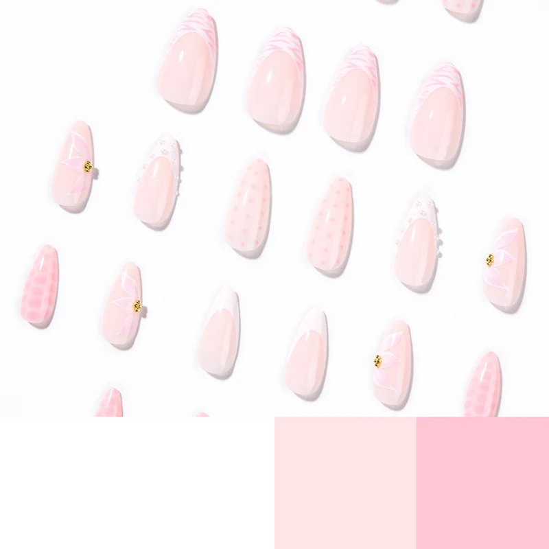 Artistic stiletto nails with elegant 3D decorations Stornfield