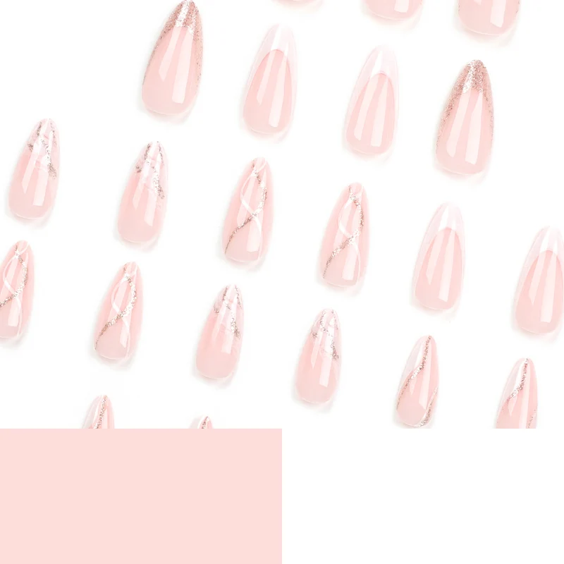 Artful stiletto nails with elegant marble and glitter design Stornfield
