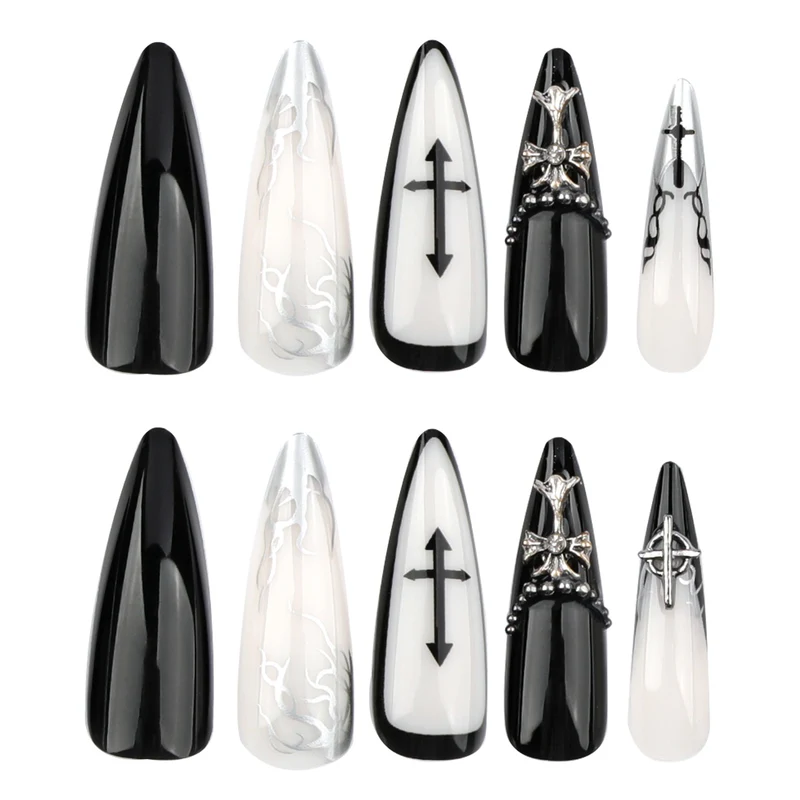 Artistic stiletto nails with unique 3D details and elegant accents Stornfield