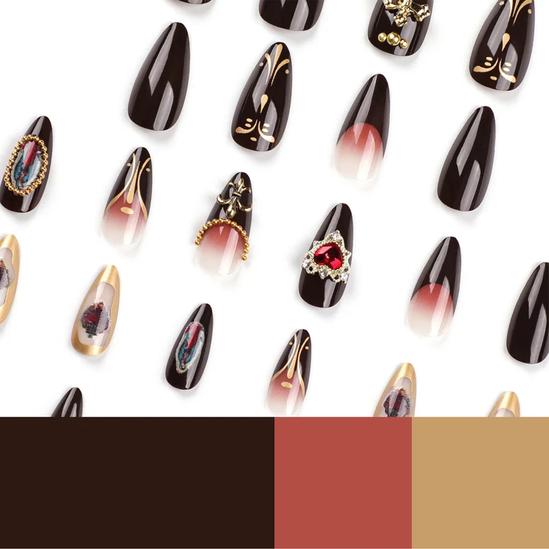 Artistic stiletto nails with detailed embellishments Stornfield