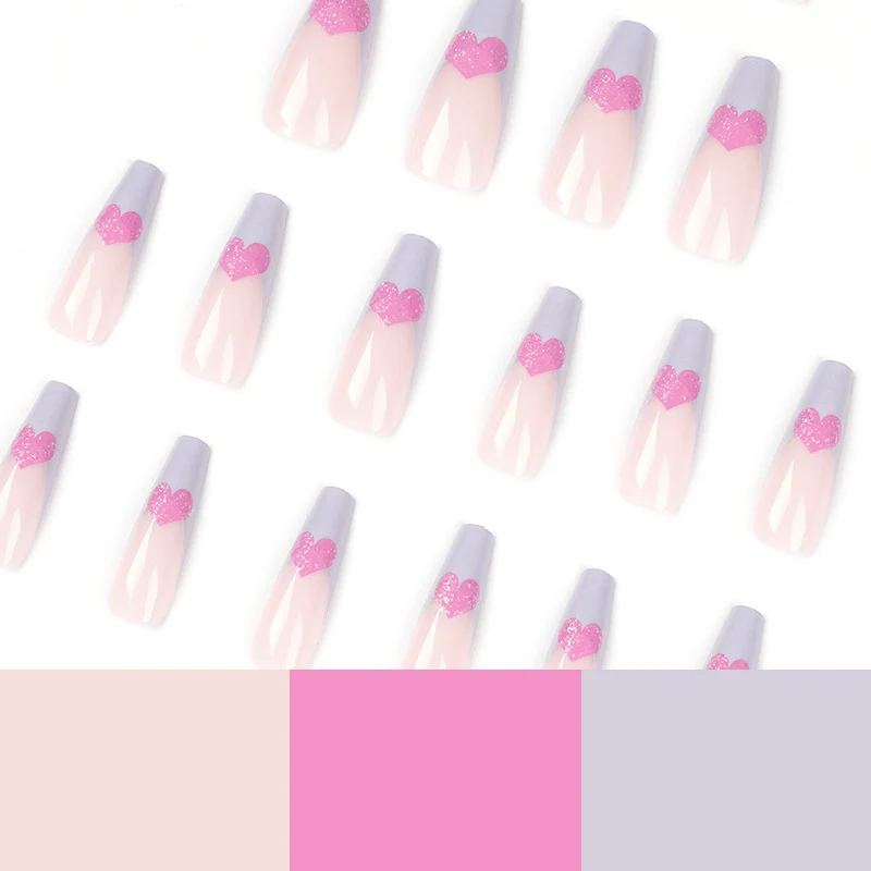 Artful stiletto nails with colorful heart designs Stornfield