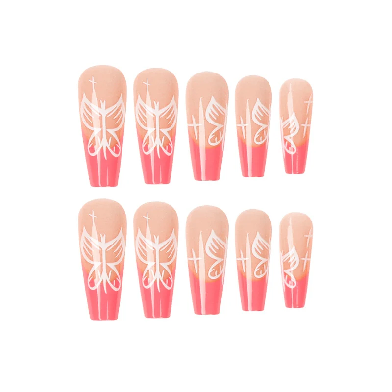 Artful stiletto nails with colorful butterfly design Stornfield