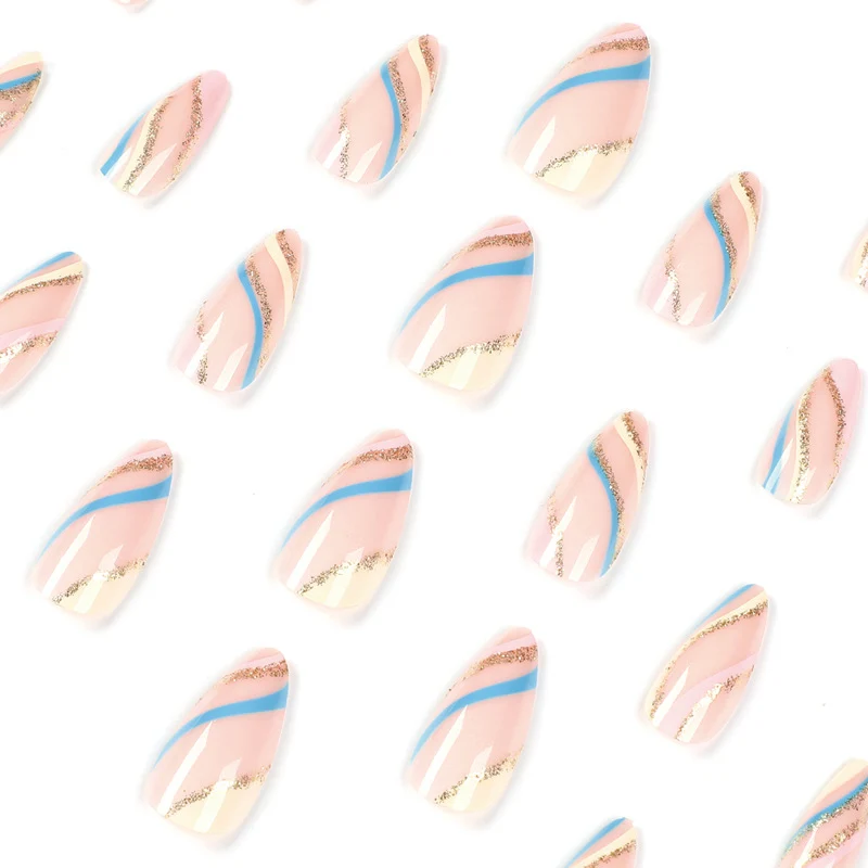 Artistic nail art with metallic accents and abstract designs Stornfield
