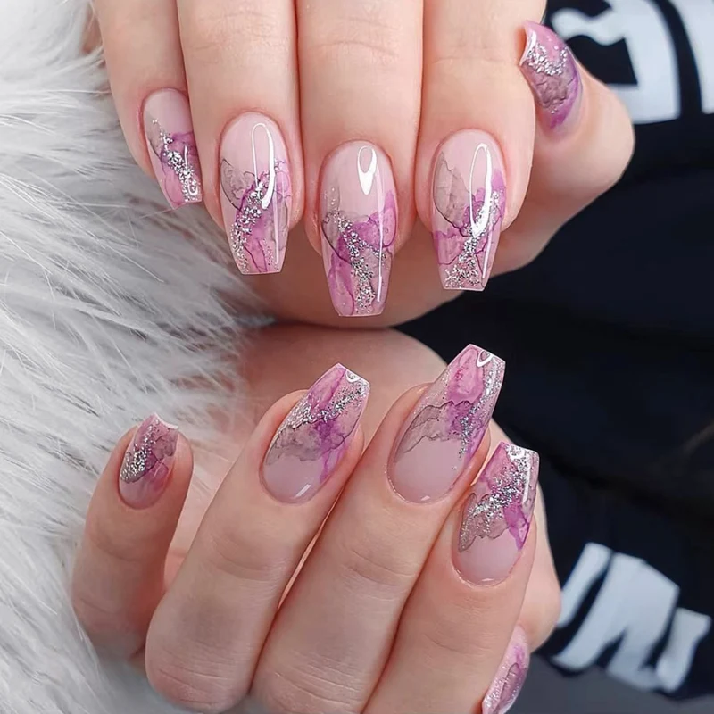 Artful Nail Art with Glitter Details Stornfield
