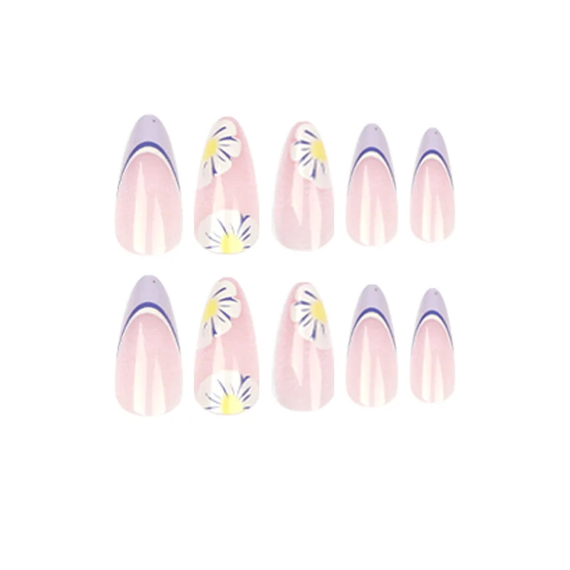 Artistic nail art with flower and ombre effects Stornfield