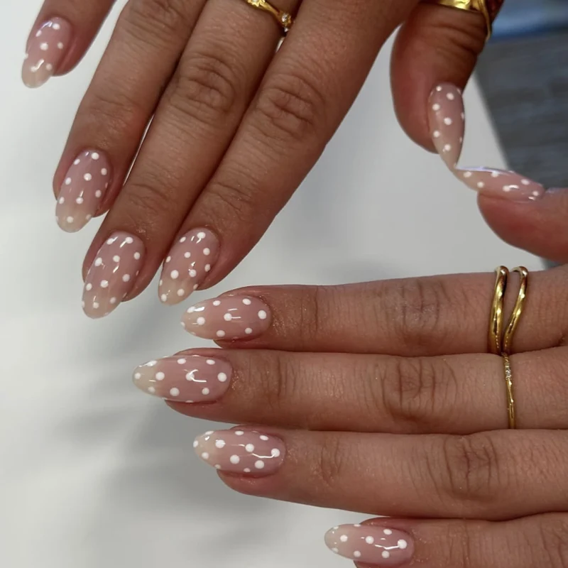 Artful Nail Extensions with Delicate Dots Stornfield