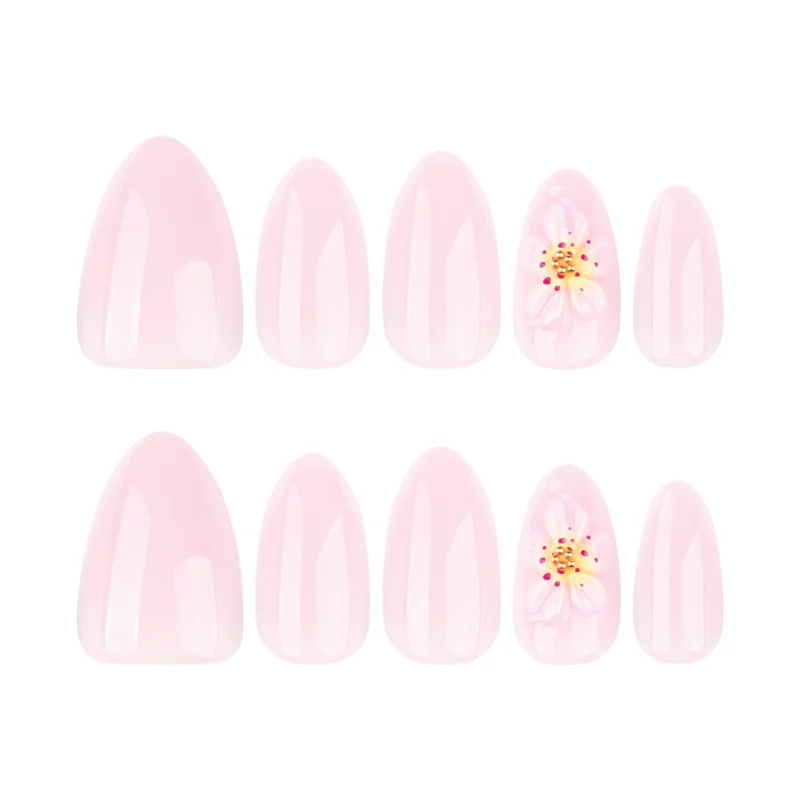 Artful Nail Extensions with Delicate Flower Designs Stornfield